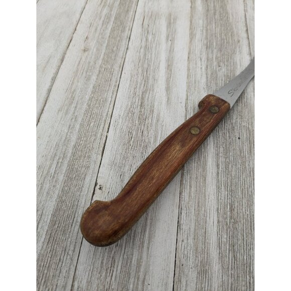 Vintage Skyline Meat Fork 11" Wood Handle Stainless Steel Made In England - Picture 6 of 8